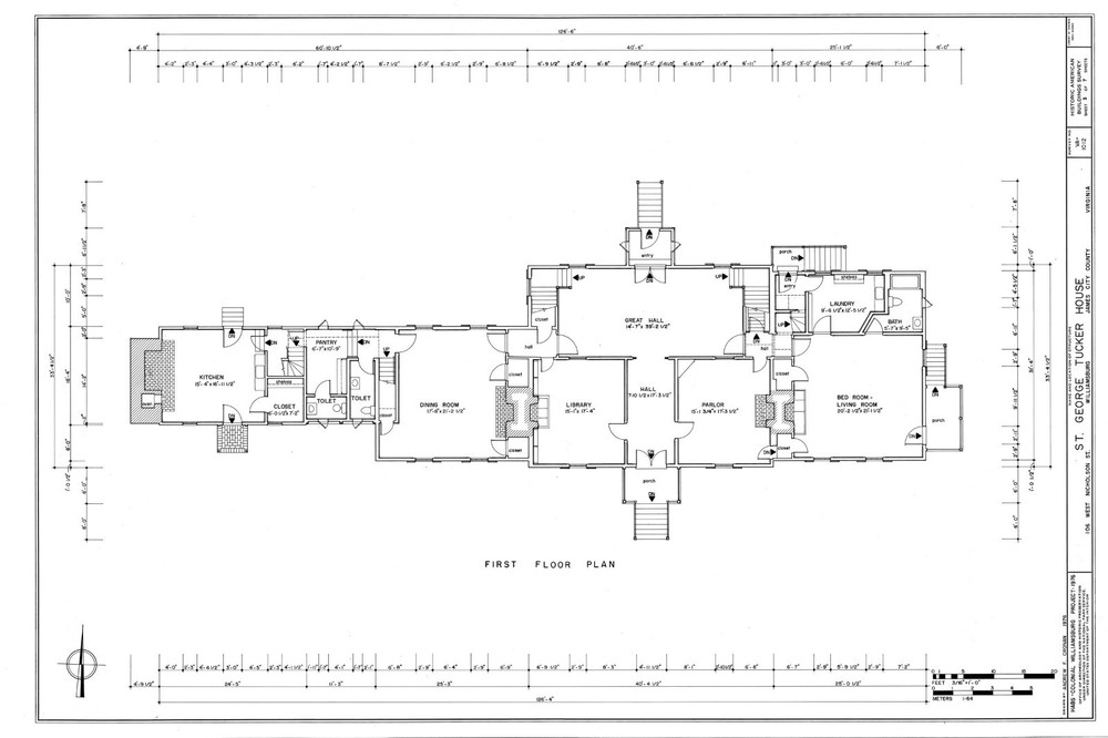 Authentic Colonial Williamsburg Home, wood farmhouse, architectural plan set