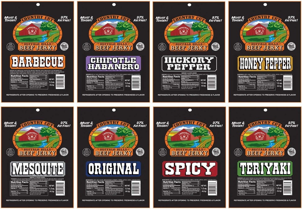 12-Piece Beef Jerky Sampler Black 6-Pack Gift Cooler (12 assorted 1.5oz jerky...