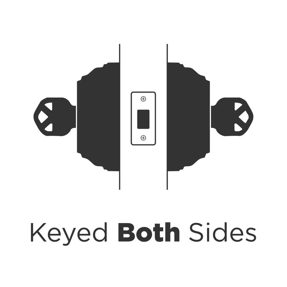 Kwikset Polished Brass Double Cylinder Deadbolt featuring SmartKey Security