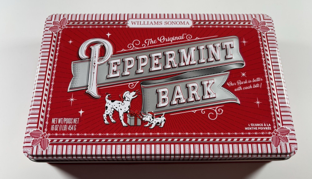 Williams Sonoma Peppermint Bark Empty Tin Container #3