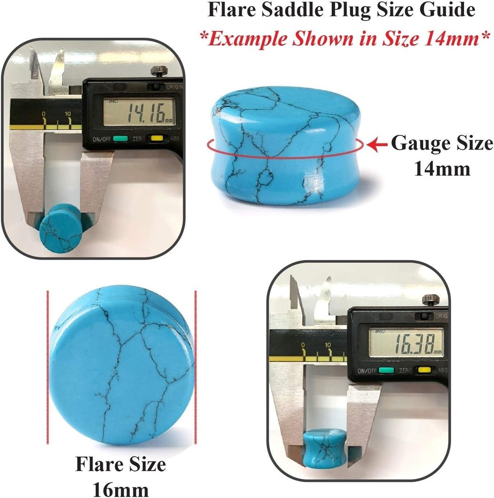 18PC Natural Stone Plugs Set - Ear Stretching Kit
