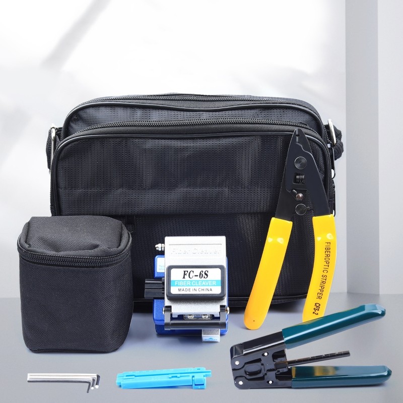 Cold FTTH Tool Kit Power Meter Visual Fault Locator Fiber Cleaver Stripper