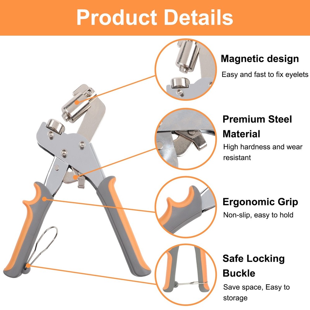 Manual 10mm Rivet Punching Tool with Built In Spring for Easy Operation