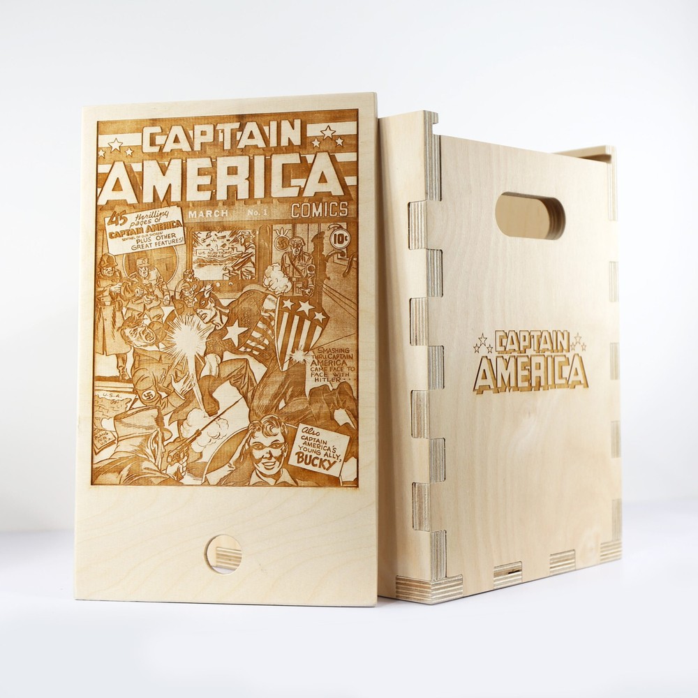 Captain America Timber Comic Storage Box *Comics Not Included