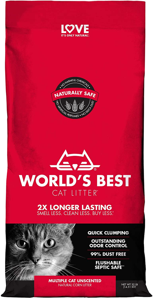 World's Best CAT Litter Multiple Cat Unscented, 32-Pounds