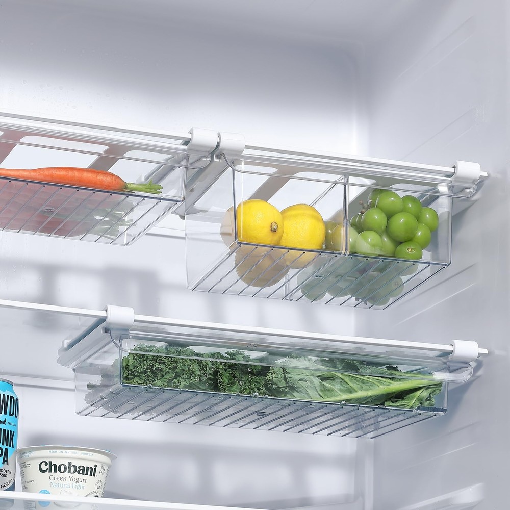 Bronkeeper PullOut Fridge Drawer Organizer Under Shelf Storage Bins for Refr...