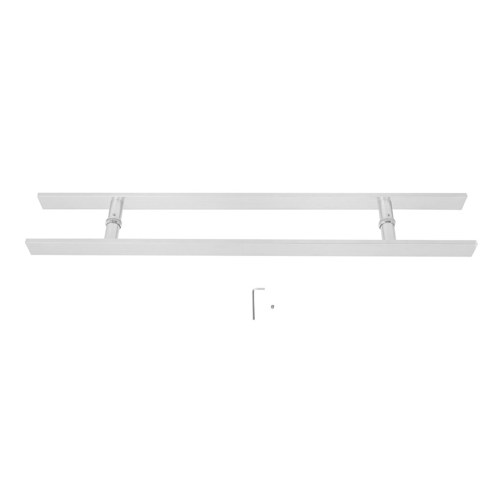 Sliding door handle stainless steel - brushed silver
