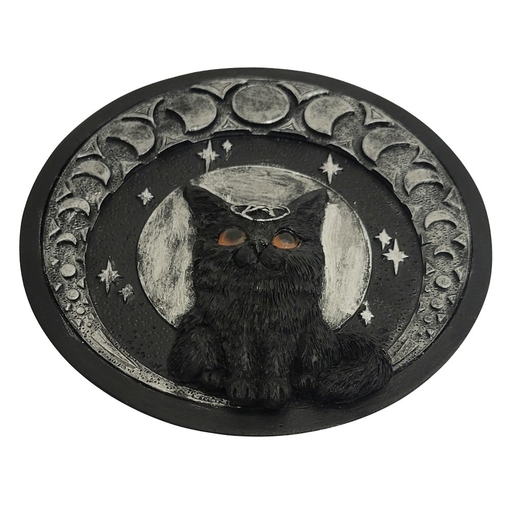 Round Incense Burner - Black Cat