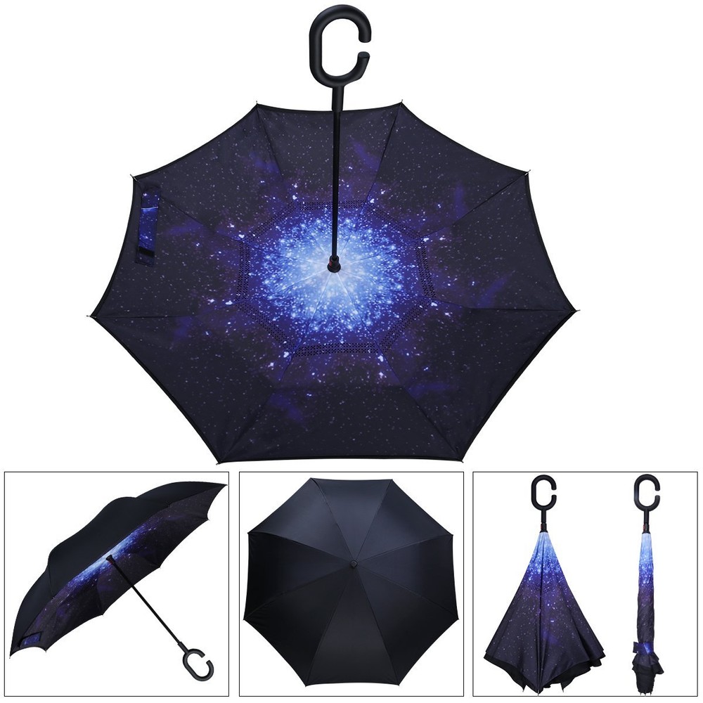 Double Layer Inverted Umbrella Cars Reverse Open Folding G4