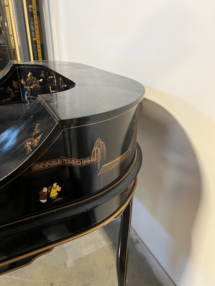 Black Lacquer Asian Writing Desk