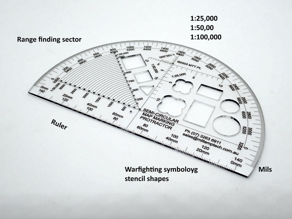 Semi Circular Map Marking Protractor