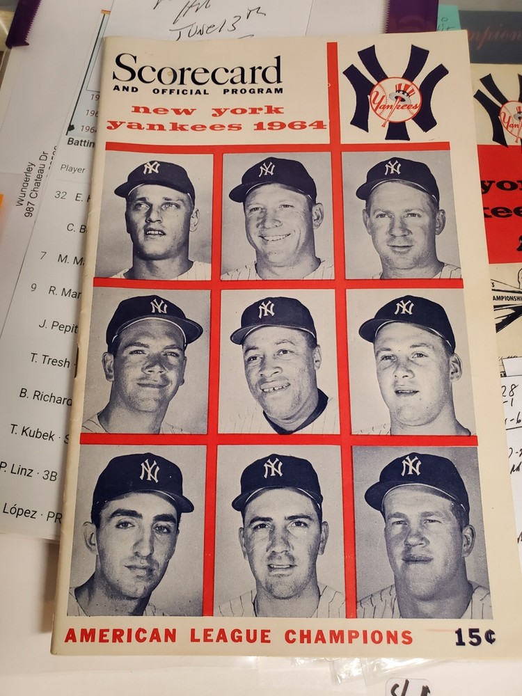 Yankee Rare Program Mickey Mantle Homer Yankees