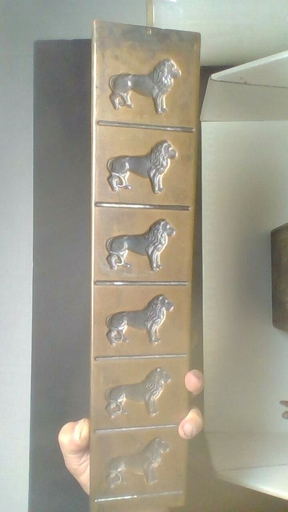 vintage lion copper chocolate mold