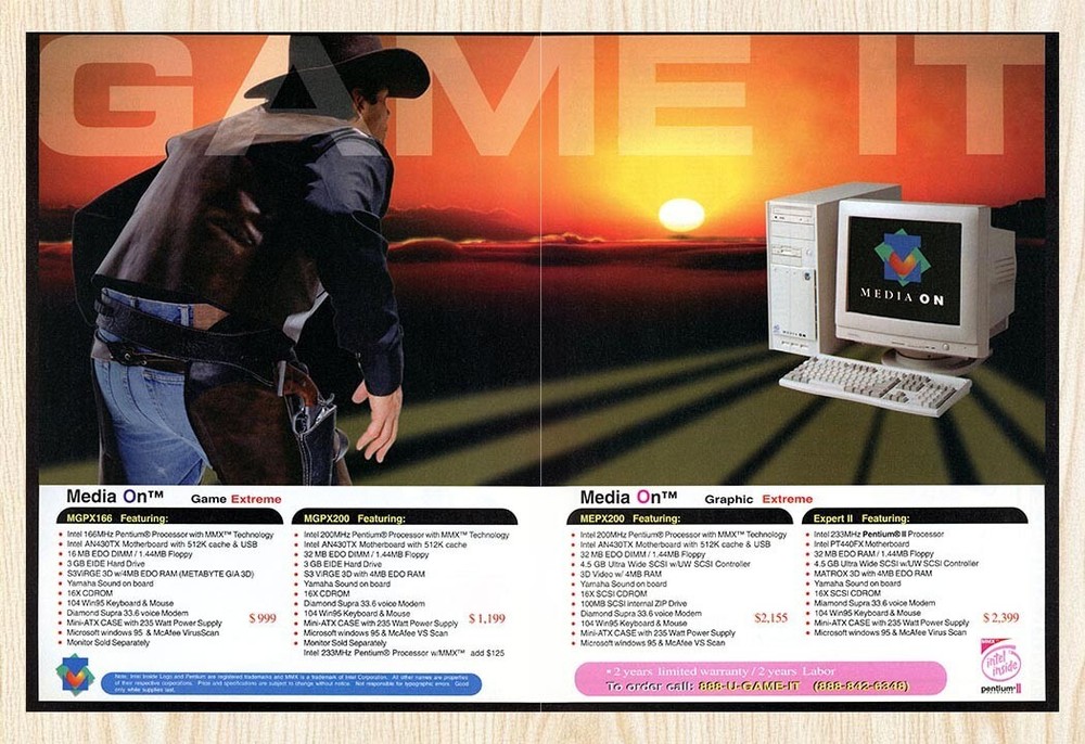 1996 Media On MGPX166 Original Advertisement v1