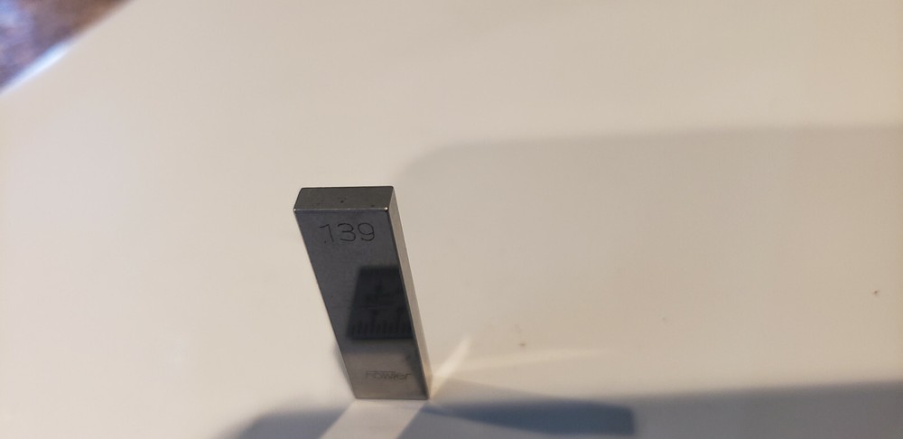 .139" Fowler Rectangular Steel Gage Gauge Block.