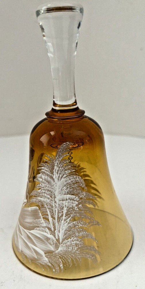 Mary Gregory Amber Glass Bell