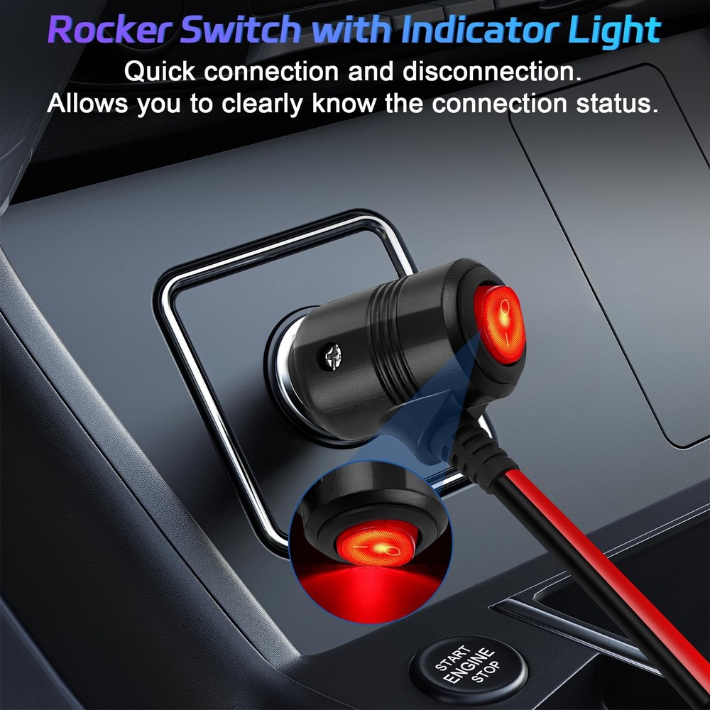 Herfair Car Cigarette Lighter Splitter,2-Socket 1 to 2