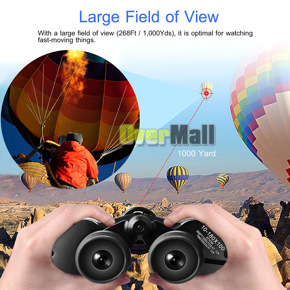 180X100 High Powered Compact Binoculars Waterproof Low Light Vision Carry Case