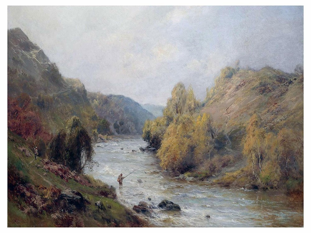 River Fishermen by A. Breanski Tile Mural Kitchen Wall Backsplash Marble Ceramic