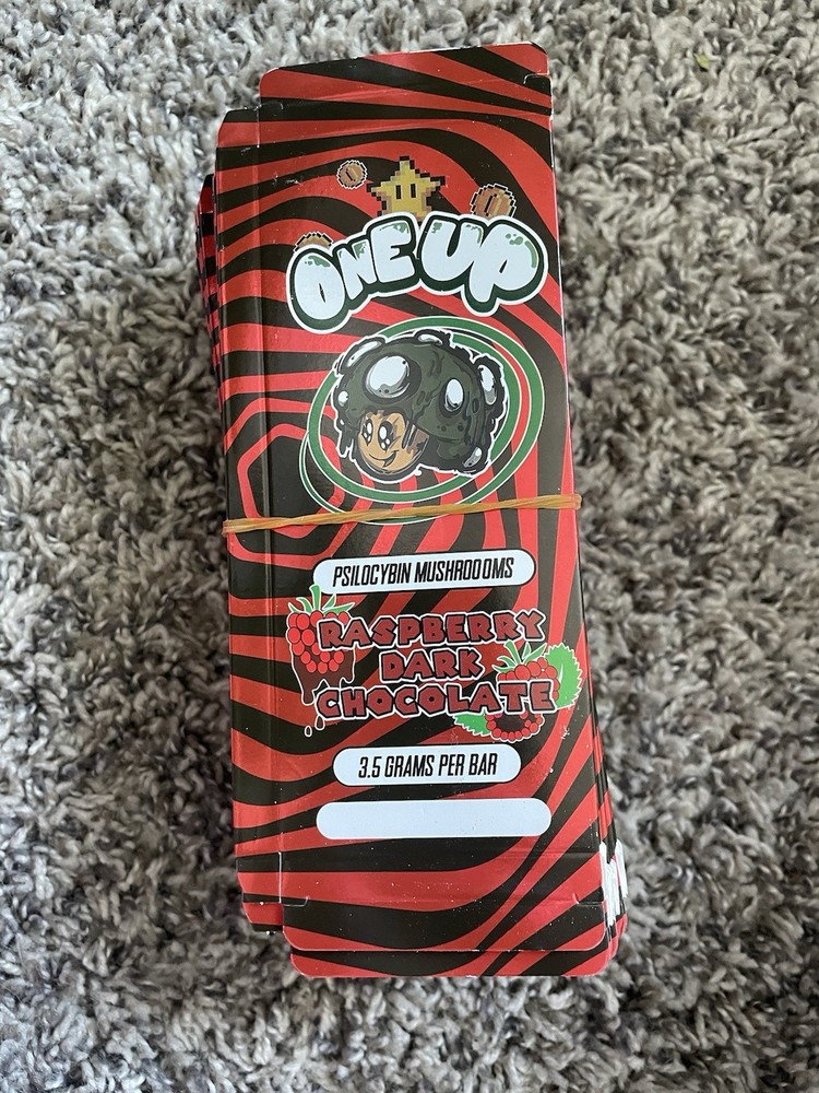 One Up Raspberry Dark Chocolate Packaging