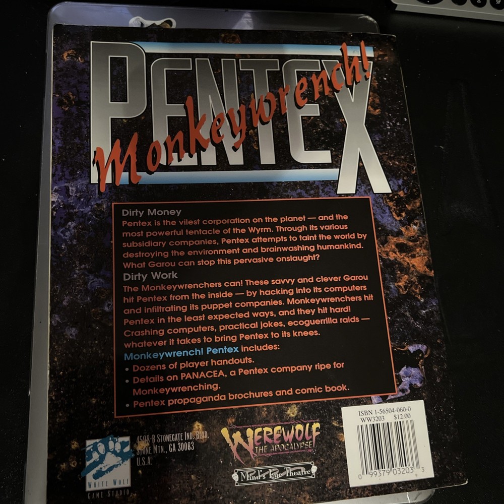 White Wolf Werewolf The Apocalypse Monkeywrench - Pentex EX