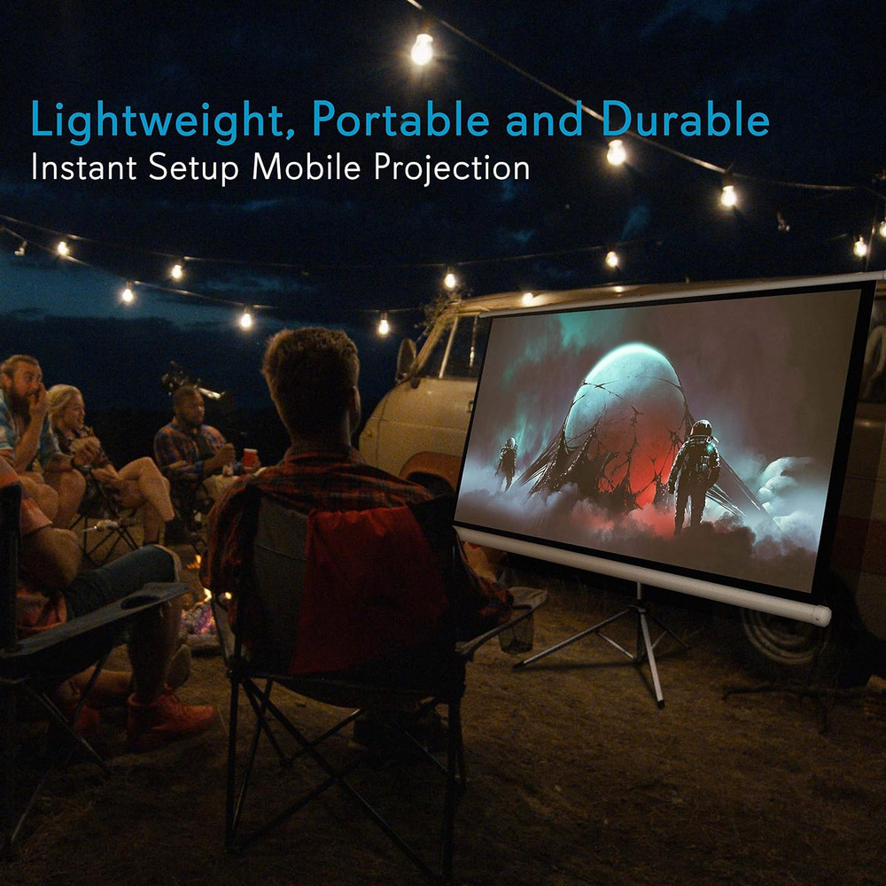 Portable Projector Screen Tripod Stand - Mobile Projection Screen, Lightweight C