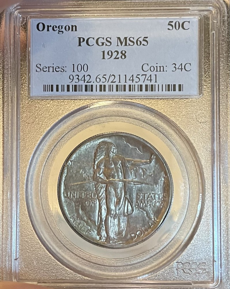 1928 PCGS MS65 Oregon Commemorative Silver Half Dollar