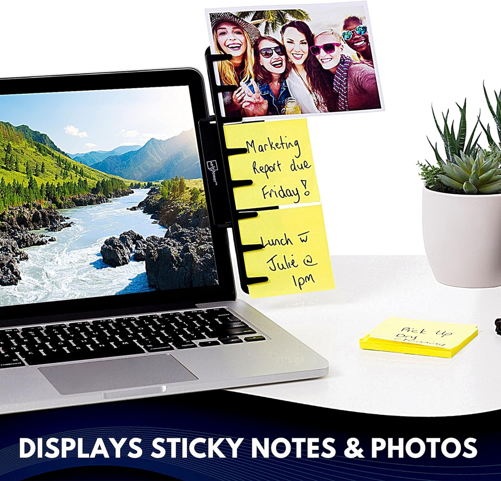 Monitor Document Holder: Clips to Laptops & Monitors, Reduces Eye Strain, Black