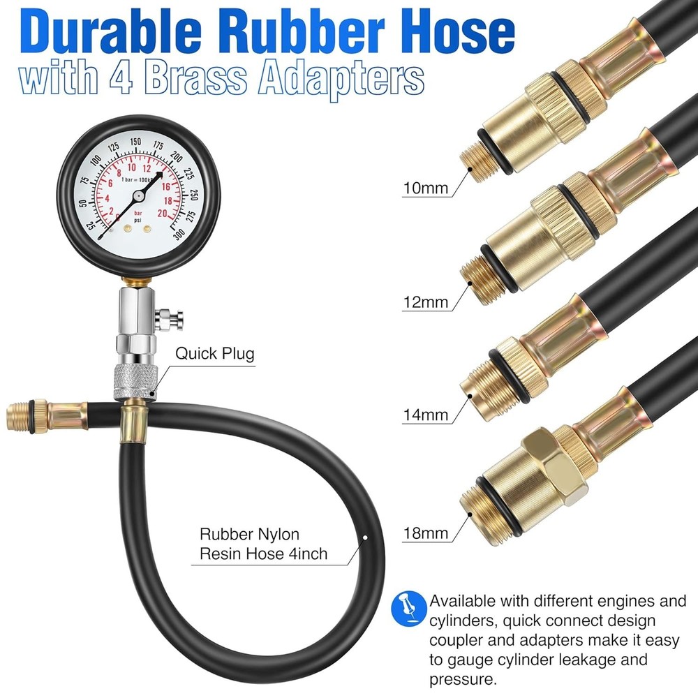Automotive Engine Compression Tester Set - 9 Essentials for Accurate Diagnostics