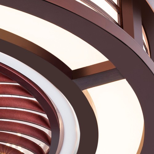 20'' Ceiling Fans+Light,Flush Mount Fandelier +Remote, Dimmable/Wind Speed/Timer