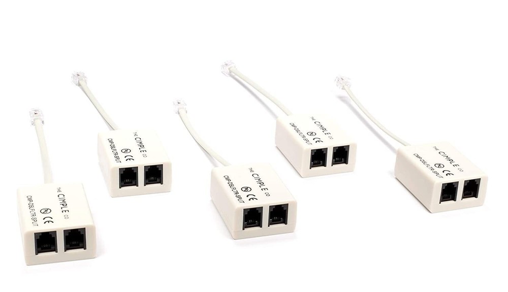 DSL Phone Line Filter - 5 Pack - Reduce Digital Noise with Splitter