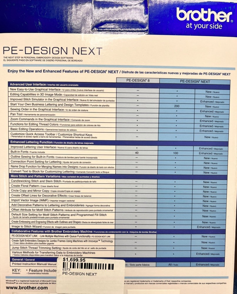 Brother PE-Design Next Digitizing Software NEW UNOPENED FULL SOFTWARE