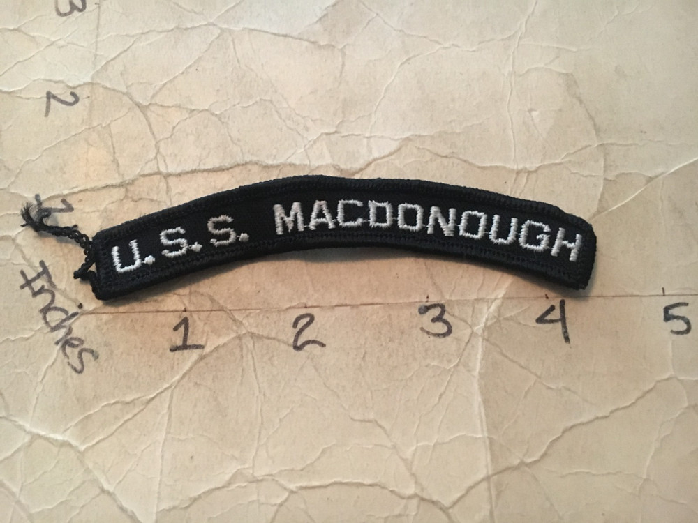 US NAVY SHOULDER STRIP TAB rocker Patch USS Macdonough
