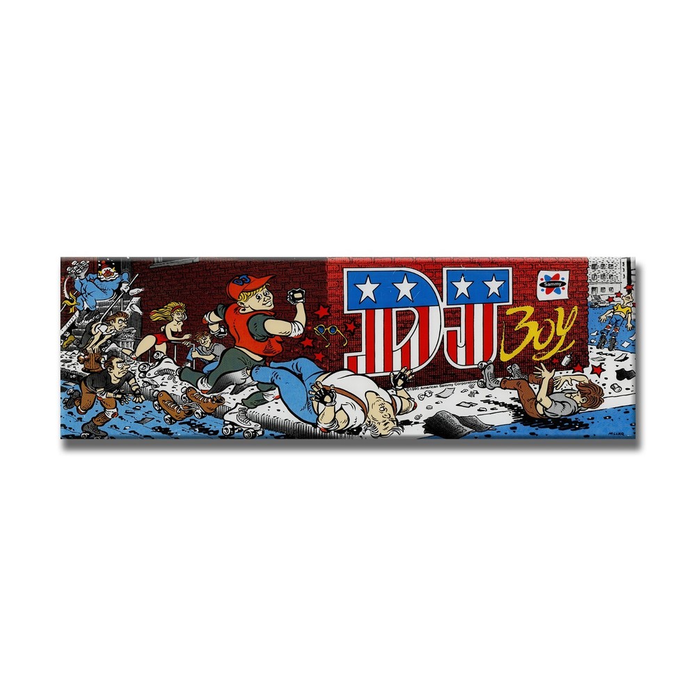 DJ Boy Premium Arcade Marquee Insert Reproduction Header/Backlit Sign