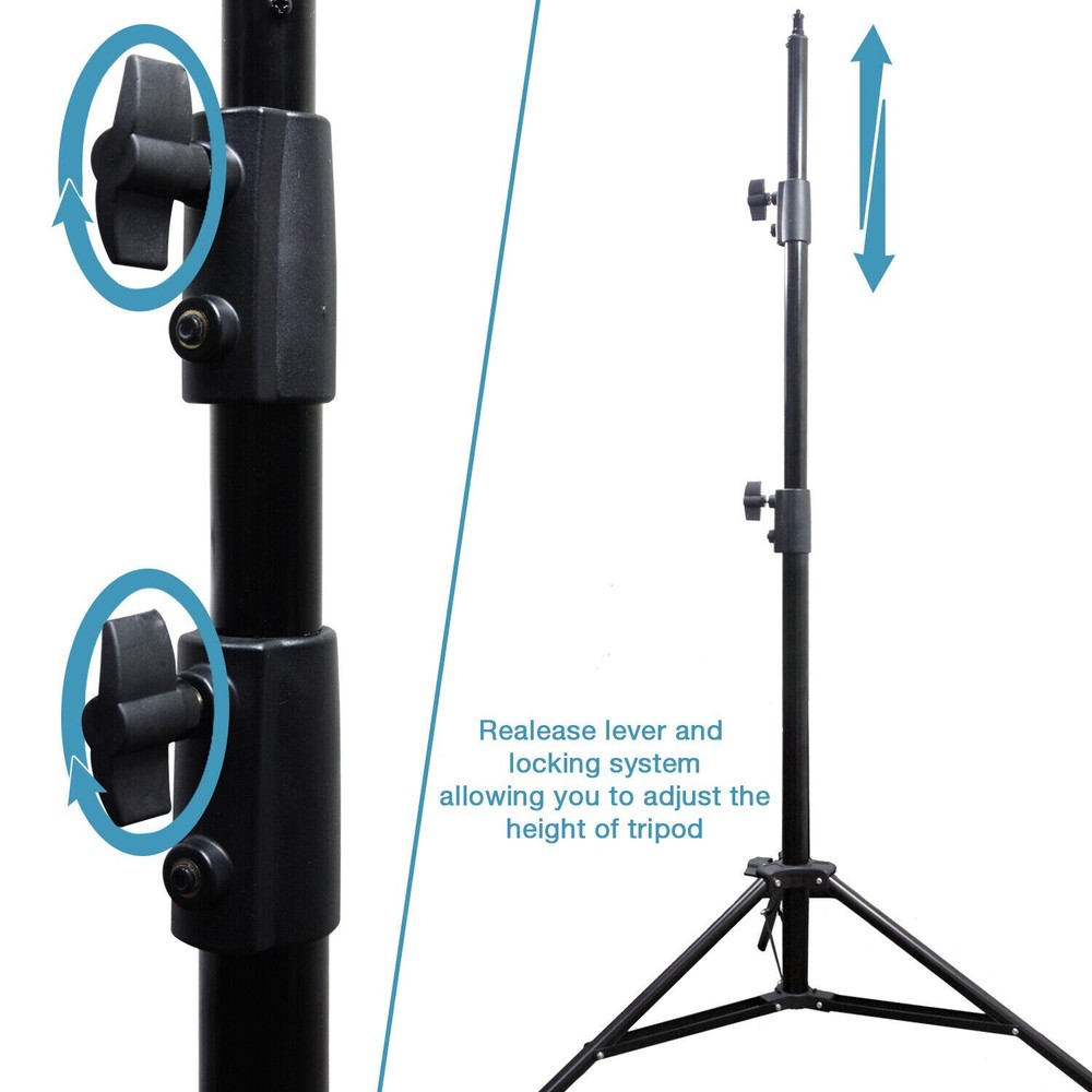 2Pack Heavy Duty Spring Studio High Output Light Stand kit with Carry Bag