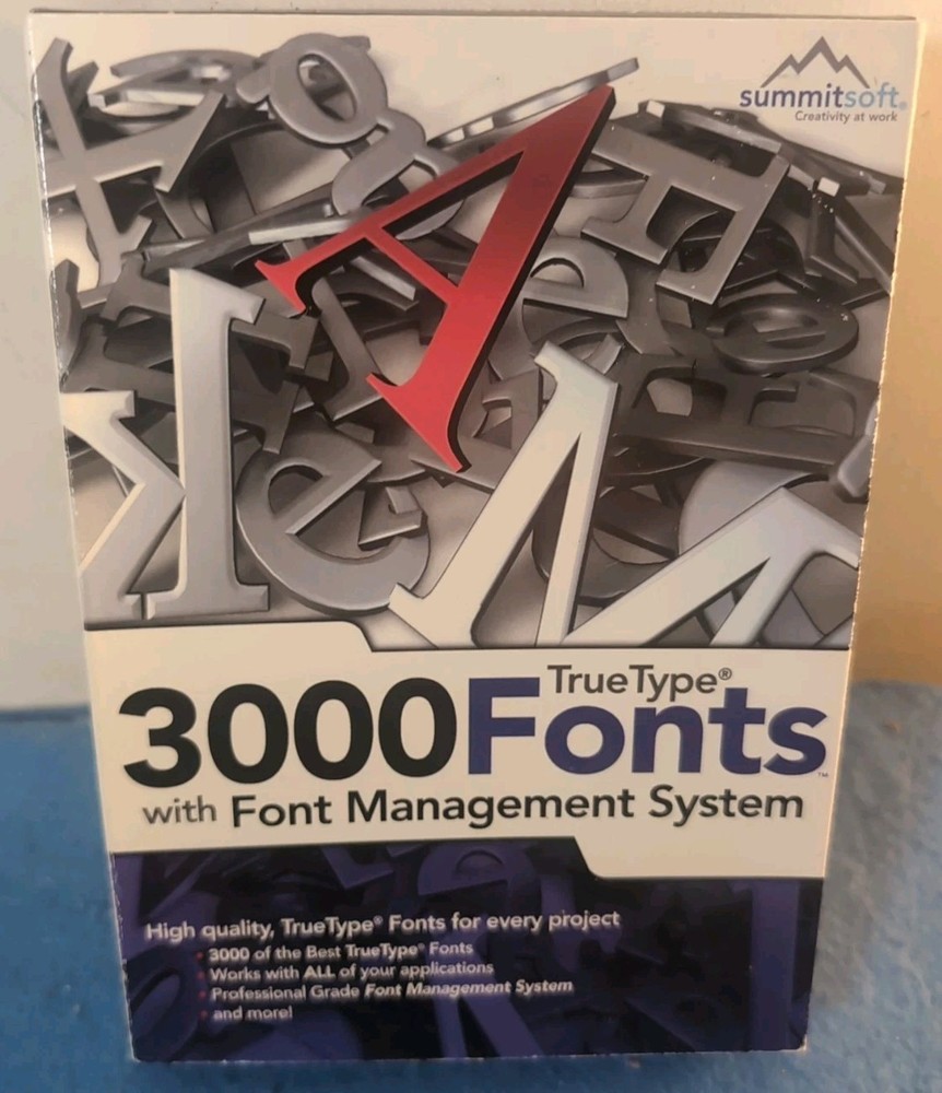 3000 Creative Fonts -Summitsoft - Windows- Software Package Words Serif FREE SHP