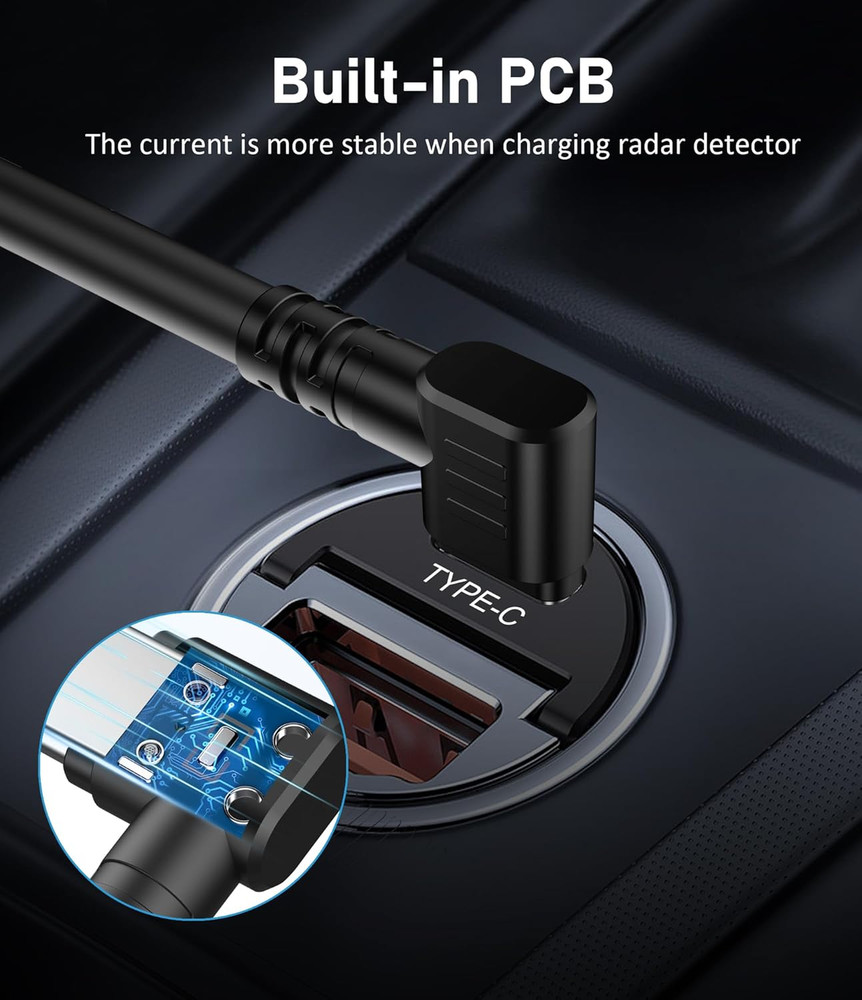PD3.0 Radar Detector Cable, with Type-C to RJ11 Plug ,Replacement Radar Detector