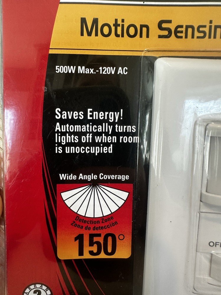 Cooper Wiring Devices K6105W Occupancy Sensor Wall Switch White 120V