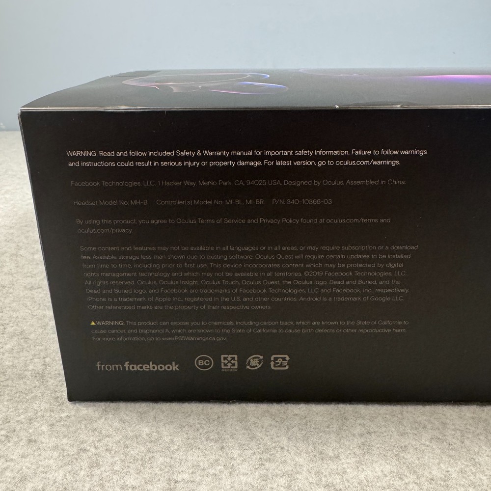 Meta Oculus Quest 1 VR Headset 128GB - Tested