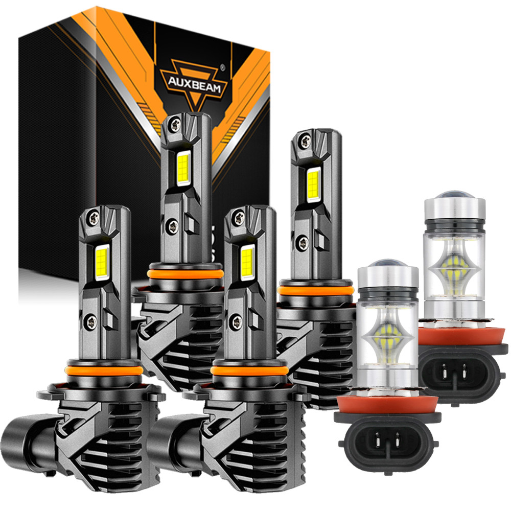 AUXBEAM For 2013-2015 Toyota RAV4 LED Headlight Hi/Low Fog Light Bulbs Kit 6500K