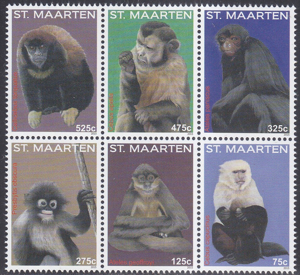 Sint Maarten Issue 2015 (322-327) Monkeys