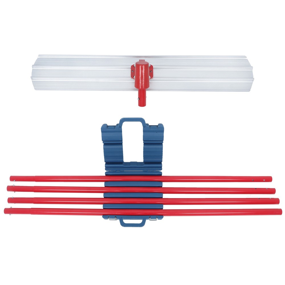 Red Concrete Bull Float Kit 48" × 8" Round End Concrete Float Tool With 4 Rods