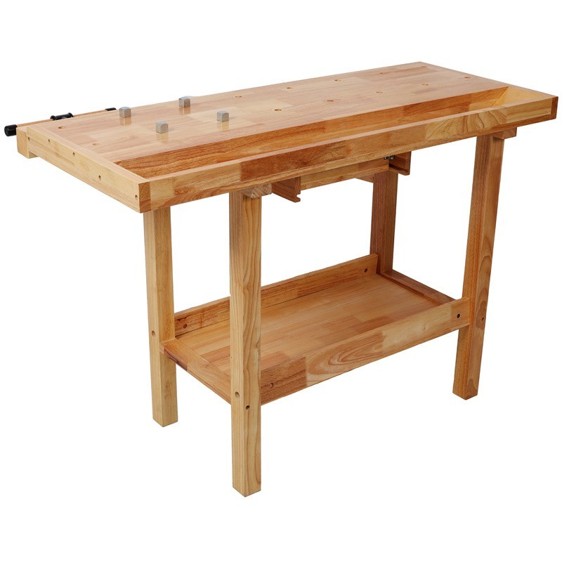 48" Heavy Duty Wood Workbench Work Table w/Adjustable Handle & Drawer for Garage