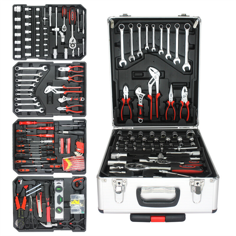 White Hand Tool Box 4 Layers Toolset Wheels Locable Portable Professional Repair