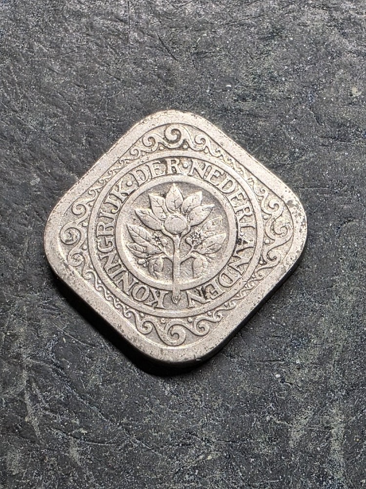 1913 Netherlands 5 Cents Coin