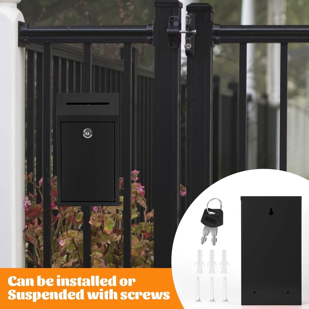 Metal Locking Mailbox Wall Mounted RustMail Case Lockable Mail Letterbox Sugg...