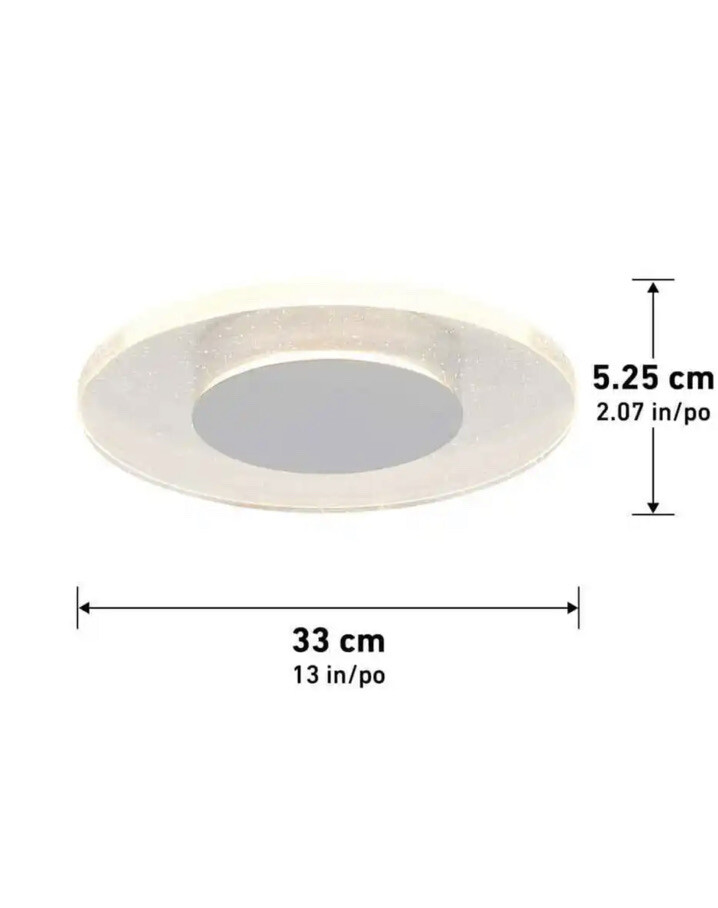 2X Artika Essence Disk 13 in. Chrome Modern LED Flush Mount Ceiling Light New