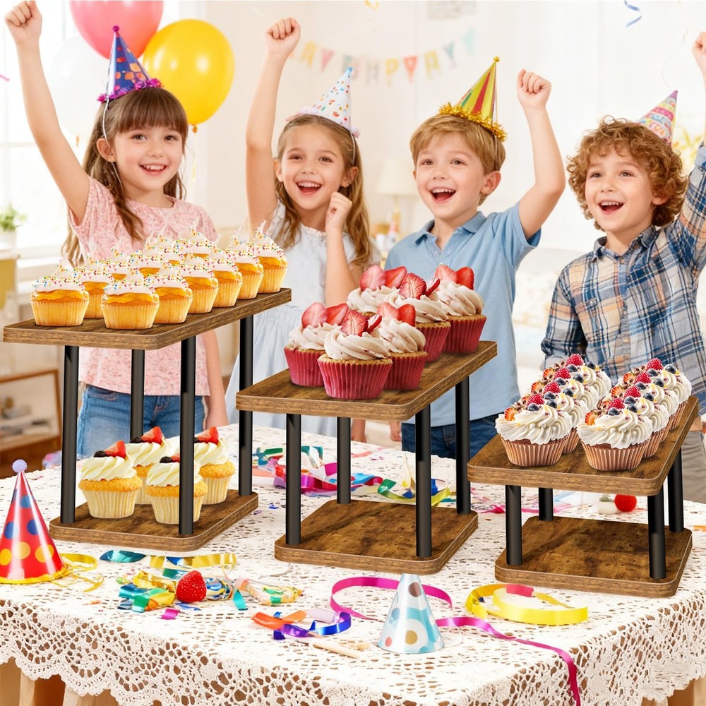 Cupcake Stand Wooden Dessert Table Display Set Rustic Dessert Stands Cupcake ...