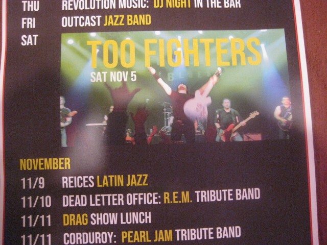 TOO Fighters Foo fighters TRIBUTE BAND Poster Elmhurst Hall