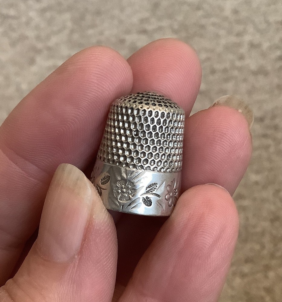 Antique Sterling Silver Thimble Monogrammed